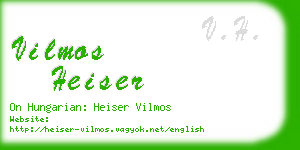 vilmos heiser business card